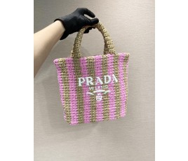 프라다 PRADA 라피아 토트 백